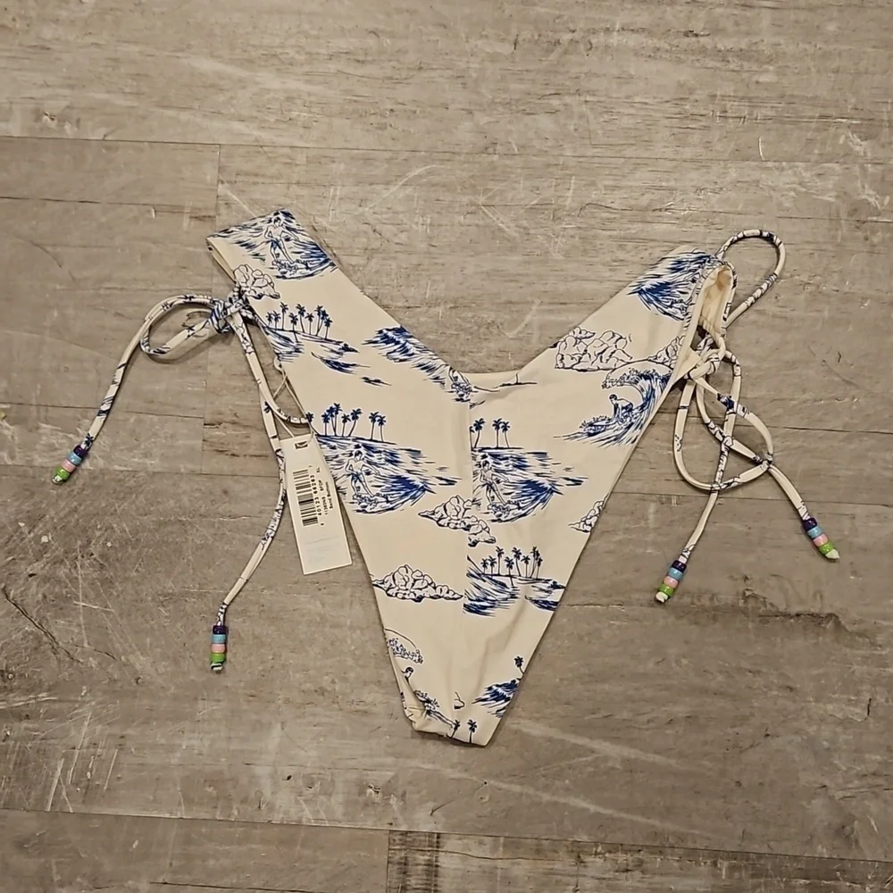 💕FRANKIES BIKINIS💕 Sand String Bikini Bottom ~ Surfer Dude Print XL NWT